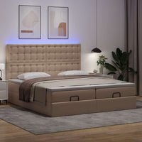 Ottoman-Bett mit Matratzen Cappuccino 180x200cm Kunstleder