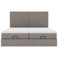 Ottoman-Bett mit Matratzen Taupe 180x200 cm Stoff