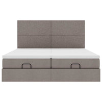 Ottoman-Bett mit Matratzen Taupe 200x200 cm Stoff