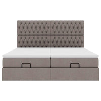 Ottoman-Bett mit Matratzen Taupe 180x200 cm Stoff