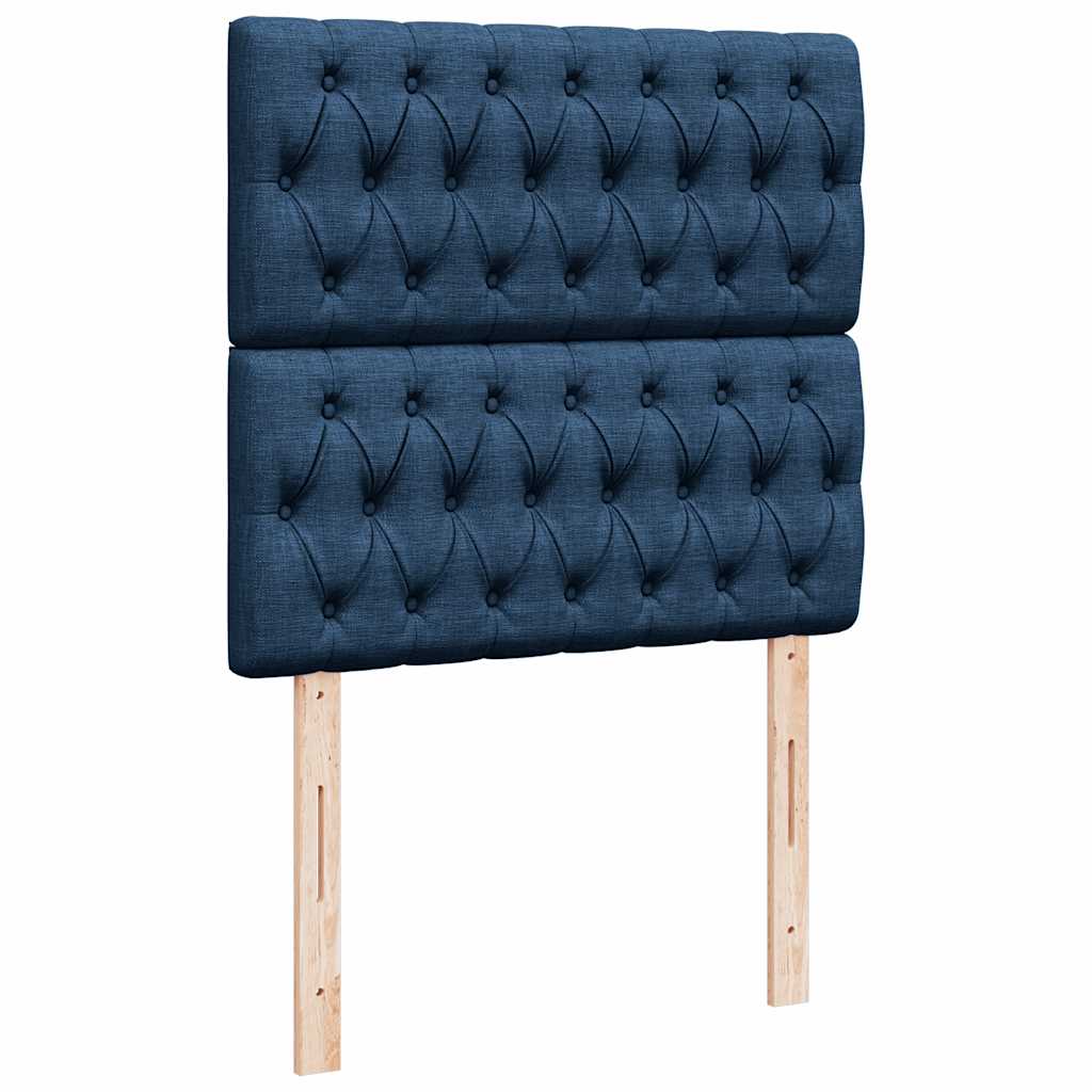 Ottoman-Bett mit Matratzen Blau 180x200 cm Stoff