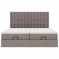 Ottoman-Bett mit Matratzen Taupe 180x200 cm Stoff