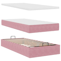 Ottoman-Bett mit Matratzen Rosa 200x200 cm Samt