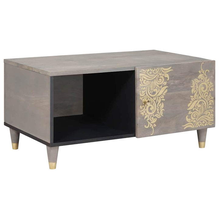 Couchtisch Grau 80 x 50 x 40 cm massives Mangoholz