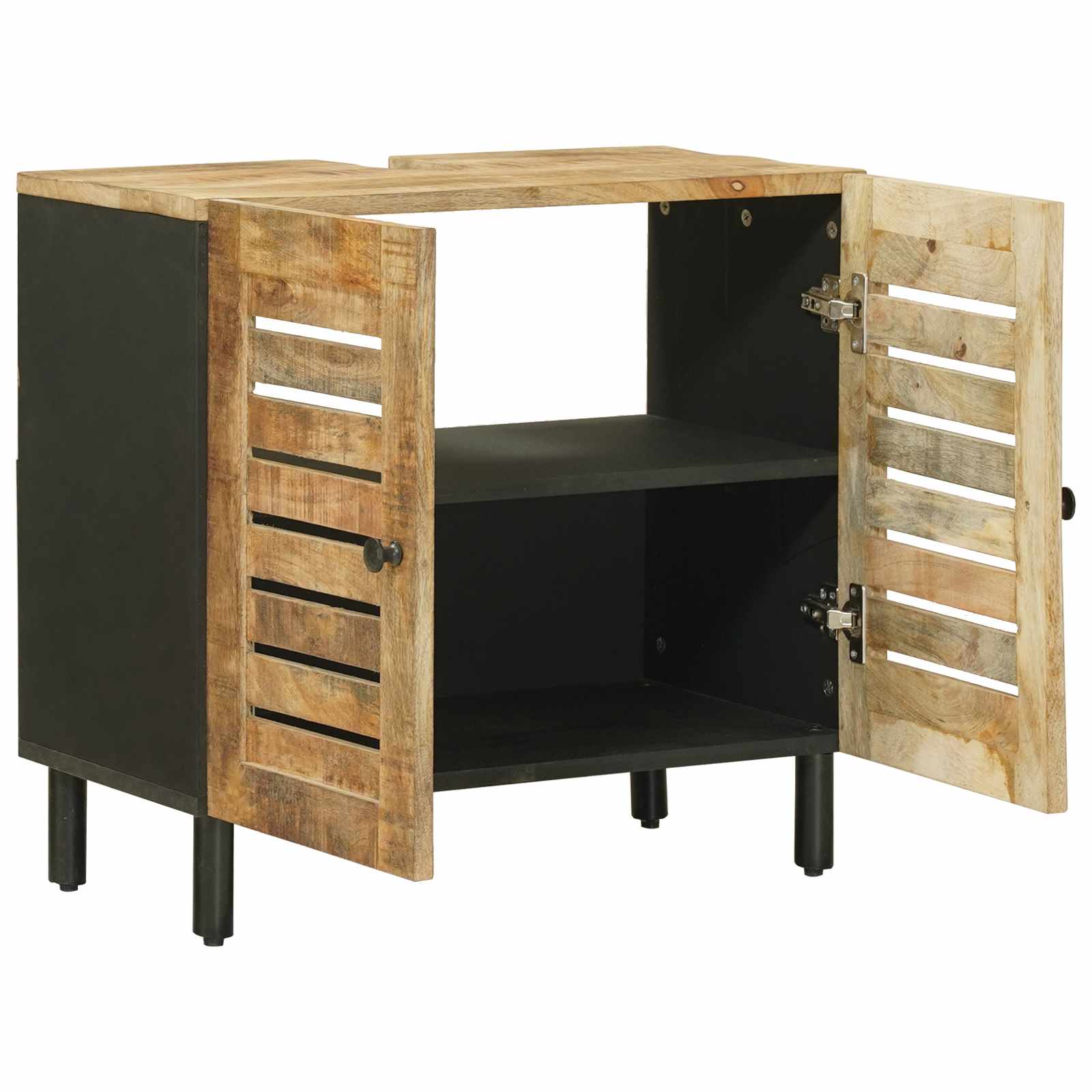 Waschbeckenunterschrank Braun und Schwarz 62 x 33 x 58 cm
