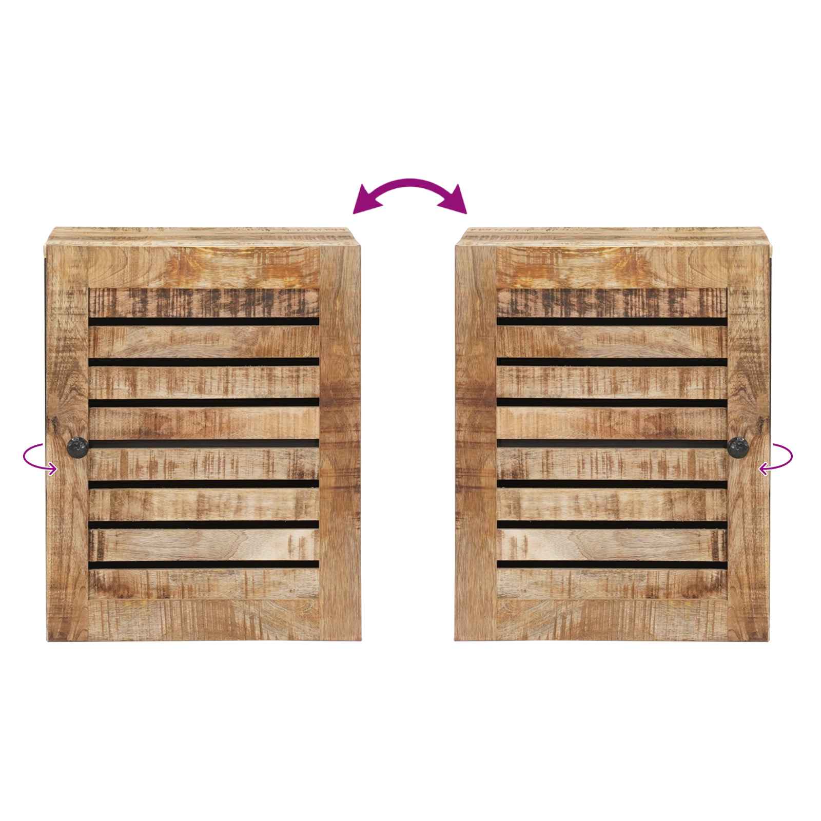 Hängeschrank mit Speicher Braun und Schwarz 38 x 33,5 x 48 cm
