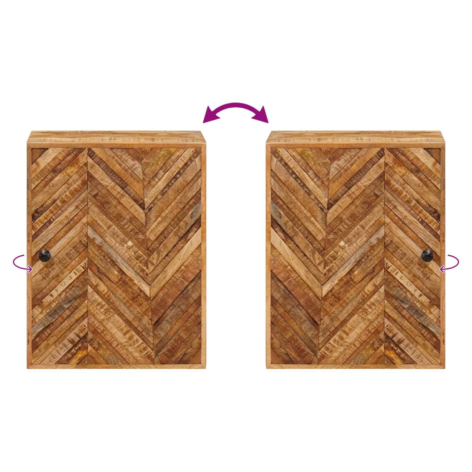 Hängeschrank mit Tür Braun 38 x 33,5 x 48 cm Massivholz Mango