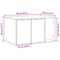 Katzenklo Grau Sonoma 80x50x45 cm Holzwerkstoff