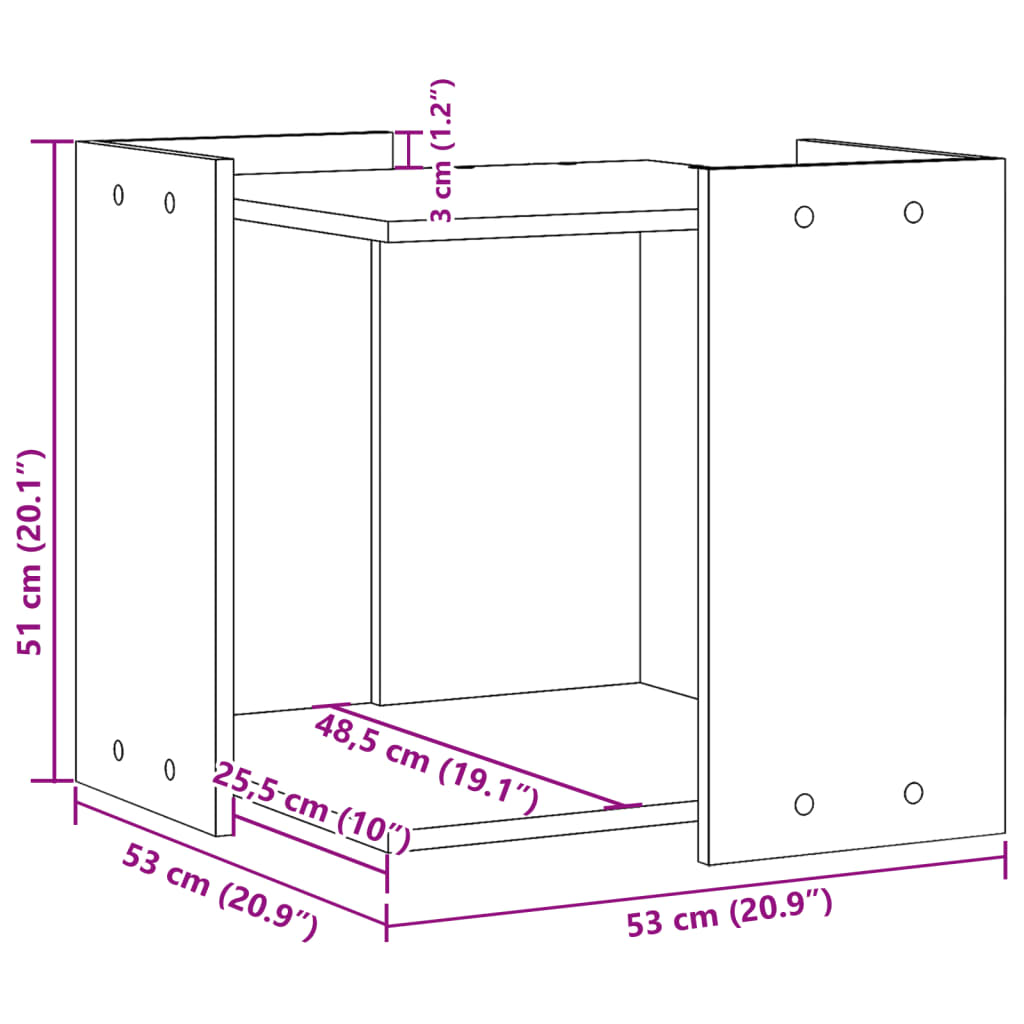 Katzenklo Altholz-Optik 53x53x51 cm Holzwerkstoff