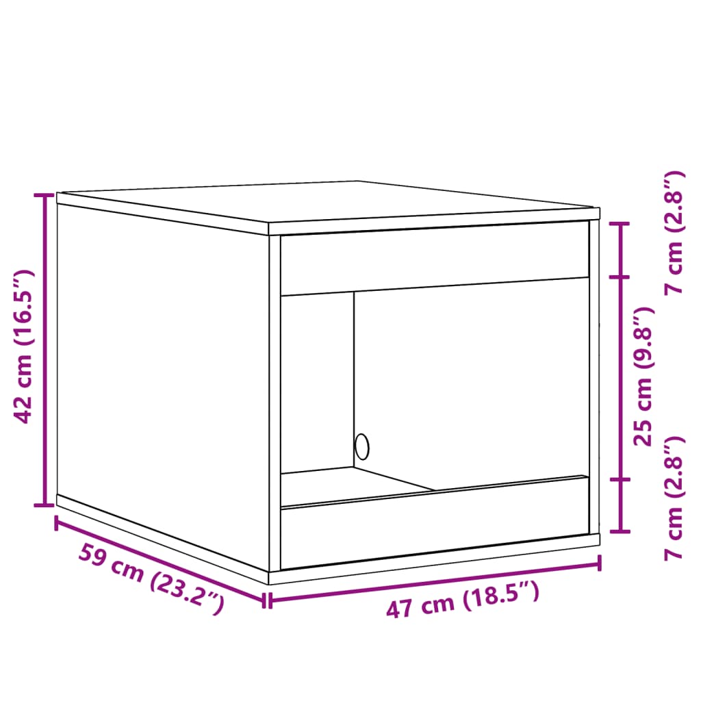 Katzenklo Sonoma Eiche 47x59x42 cm Holzwerkstoff