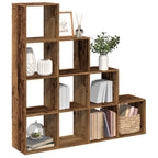 Raumteiler-Bücherregal 4 Stufen Altholz-Optik 131,5x29x131,5 cm