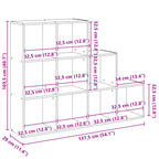 Raumteiler-Bücherregal 3 Stufen Grau Sonoma 137,5x29x103,5 cm
