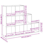 Raumteiler-Bücherregal 3 Stufen Altholz-Optik 137,5x29x103,5 cm