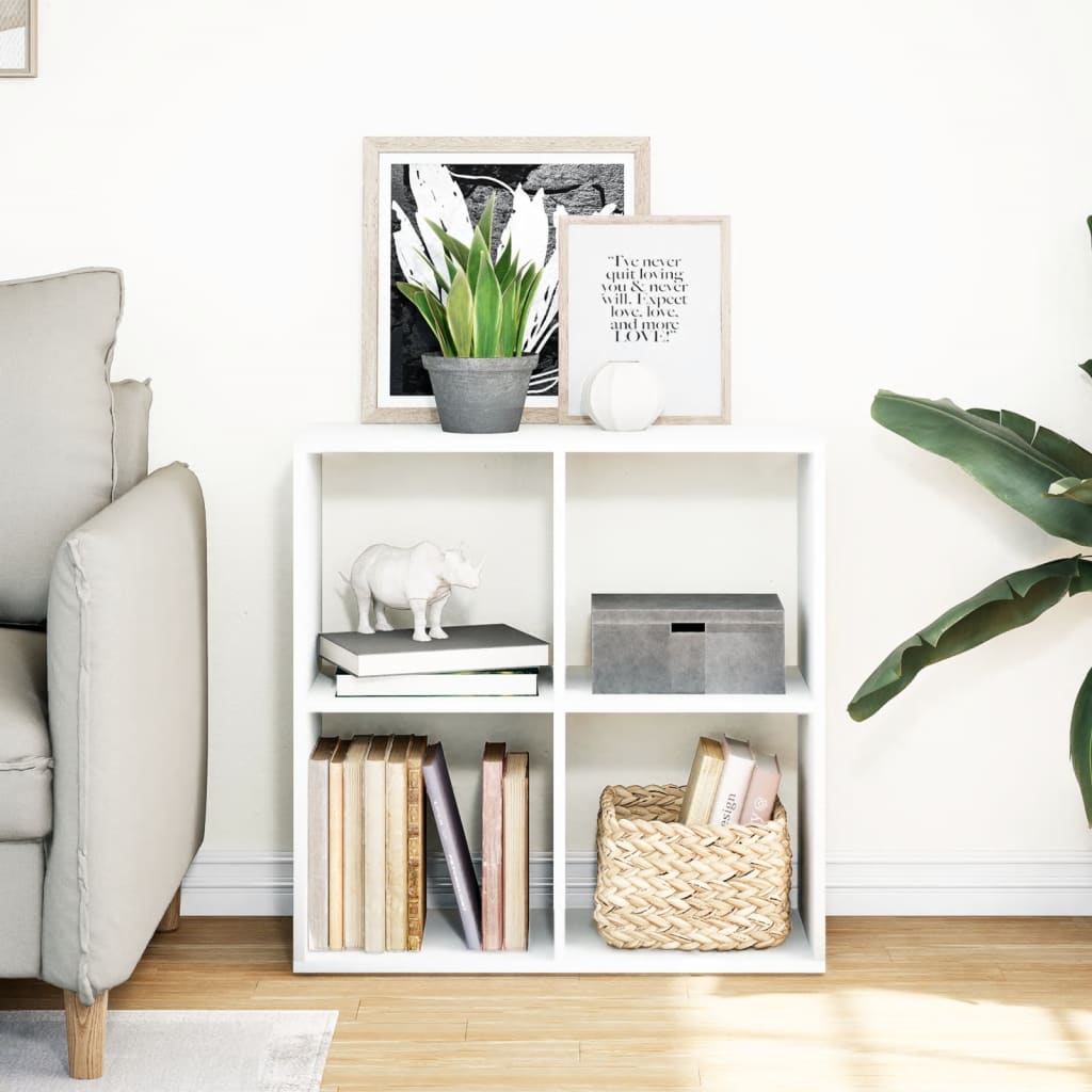 Raumteiler Bücherregal Weiß 69,5 x 29 x 69,5 cm Holzwerkstoff