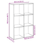 Raumteiler-Bücherregal Weiß 69,5x29x103,5 cm Holzwerkstoff
