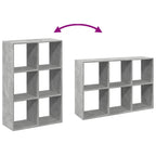 Raumteiler-Bücherregal Betongrau 69,5x29x103,5 cm Holzwerkstoff