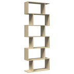 Raumteiler-Bücherregal 6 Etagen Sonoma-Eiche 70x24x193 cm