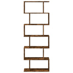 Raumteiler-Bücherregal 6 Etagen Räuchereiche 70x24x193 cm