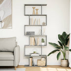 Raumteiler-Bücherregal 6 Etagen Grau Sonoma 70x24x193 cm