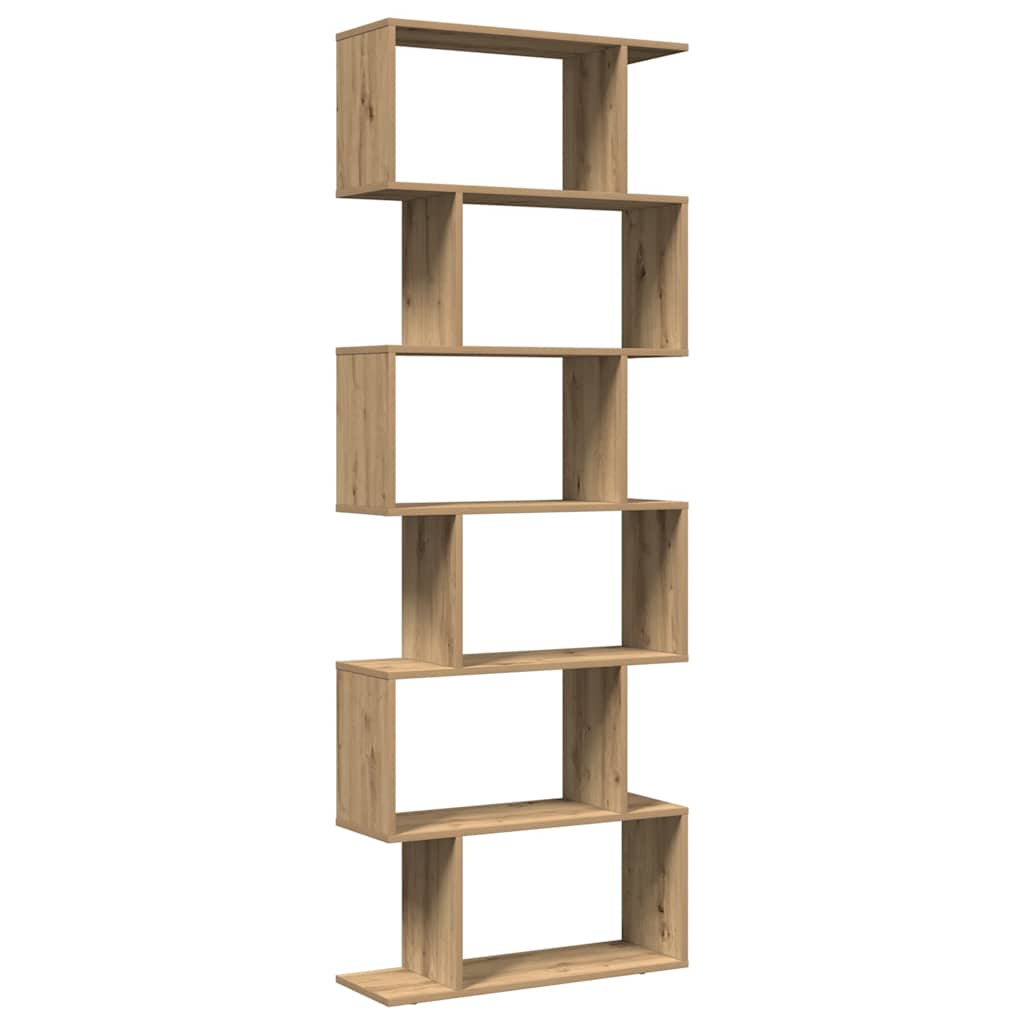 Raumteiler-Bücherregal 6 Etagen Artisan-Eiche 70x24x193 cm