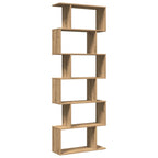 Raumteiler-Bücherregal 6 Etagen Artisan-Eiche 70x24x193 cm