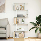 Raumteiler Bücherregal 5-stufig Weiß 70x24x161 cm Holzwerkstoff