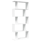Raumteiler Bücherregal 5-stufig Weiß 70x24x161 cm Holzwerkstoff