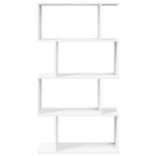 Raumteiler Bücherregal 4-stufig Weiß 70x24x129 cm Holzwerkstoff