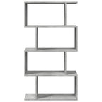 Raumteiler-Bücherregal 4 Böden Betongrau 70x24x129 cm