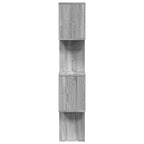 Raumteiler-Bücherregal 4 Böden Grau Sonoma 70x24x129 cm