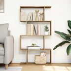Raumteiler-Bücherregal 4 Böden Artisan-Eiche 70x24x129 cm