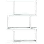 Raumteiler Bücherregal 3-stufig Weiß 70x24x97 cm Holzwerkstoff