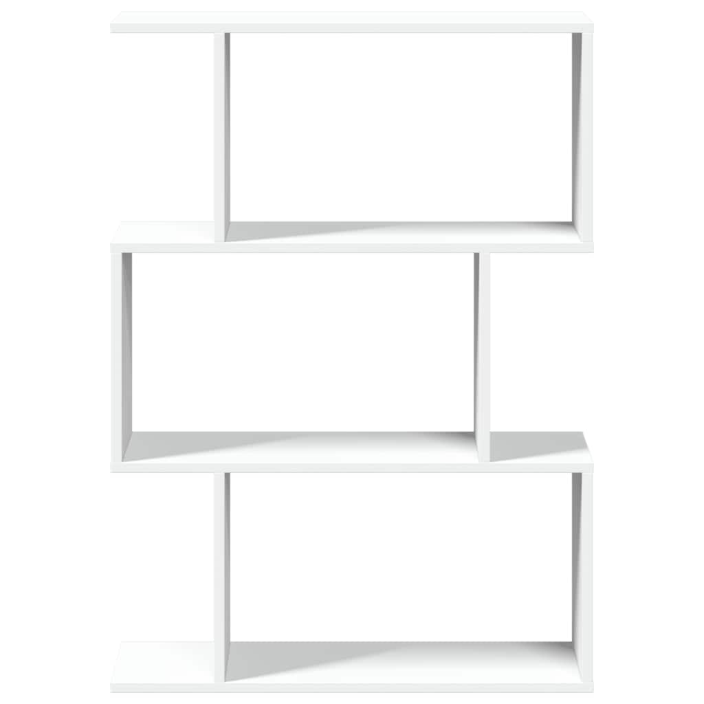 Raumteiler Bücherregal 3-stufig Weiß 70x24x97 cm Holzwerkstoff
