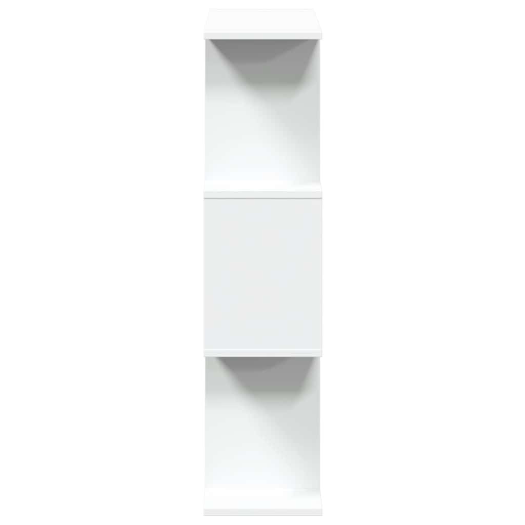 Raumteiler Bücherregal 3-stufig Weiß 70x24x97 cm Holzwerkstoff