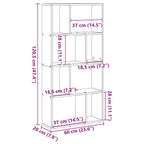 Bücherregal Weiß 60 x 20 x 120,5 cm Holzwerkstoff