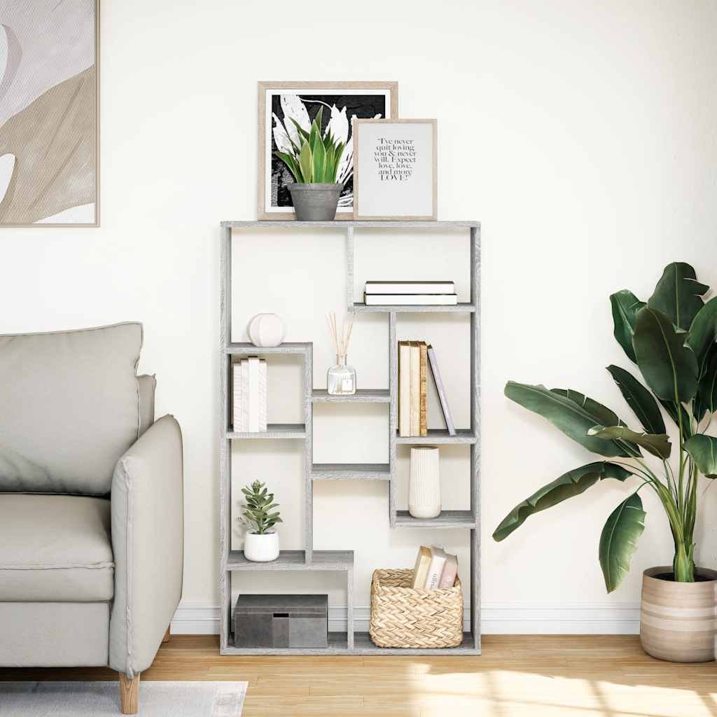 Bücherregal Grau Sonoma 72x20x120,5 cm Holzwerkstoff