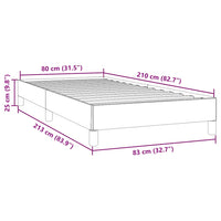 Bettgestell ohne Matratze Dunkelblau 80x210 cm Samt