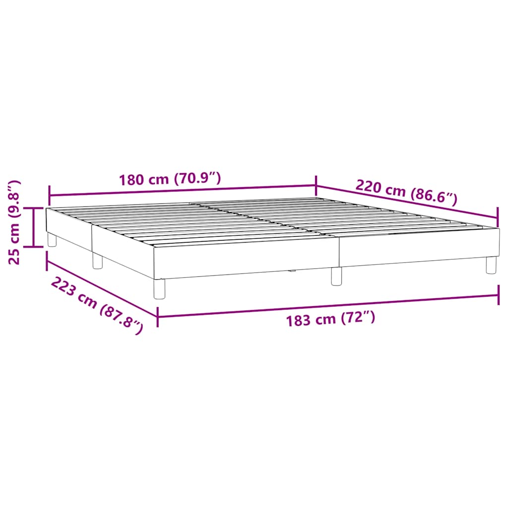 Bettgestell ohne Matratze Dunkelblau 180x220 cm Samt