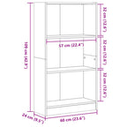 Bücherregal Grau Sonoma 60x24x109 cm Holzwerkstoff