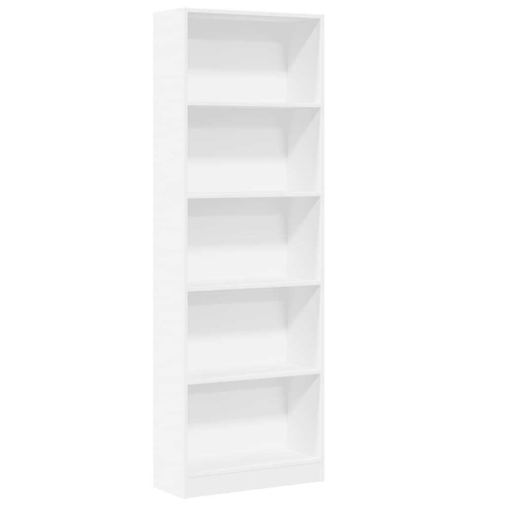 Bücherregal Weiß 60 x 24 x 176 cm Holzwerkstoff