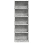 Bücherregal Betongrau 60x24x176 cm Holzwerkstoff