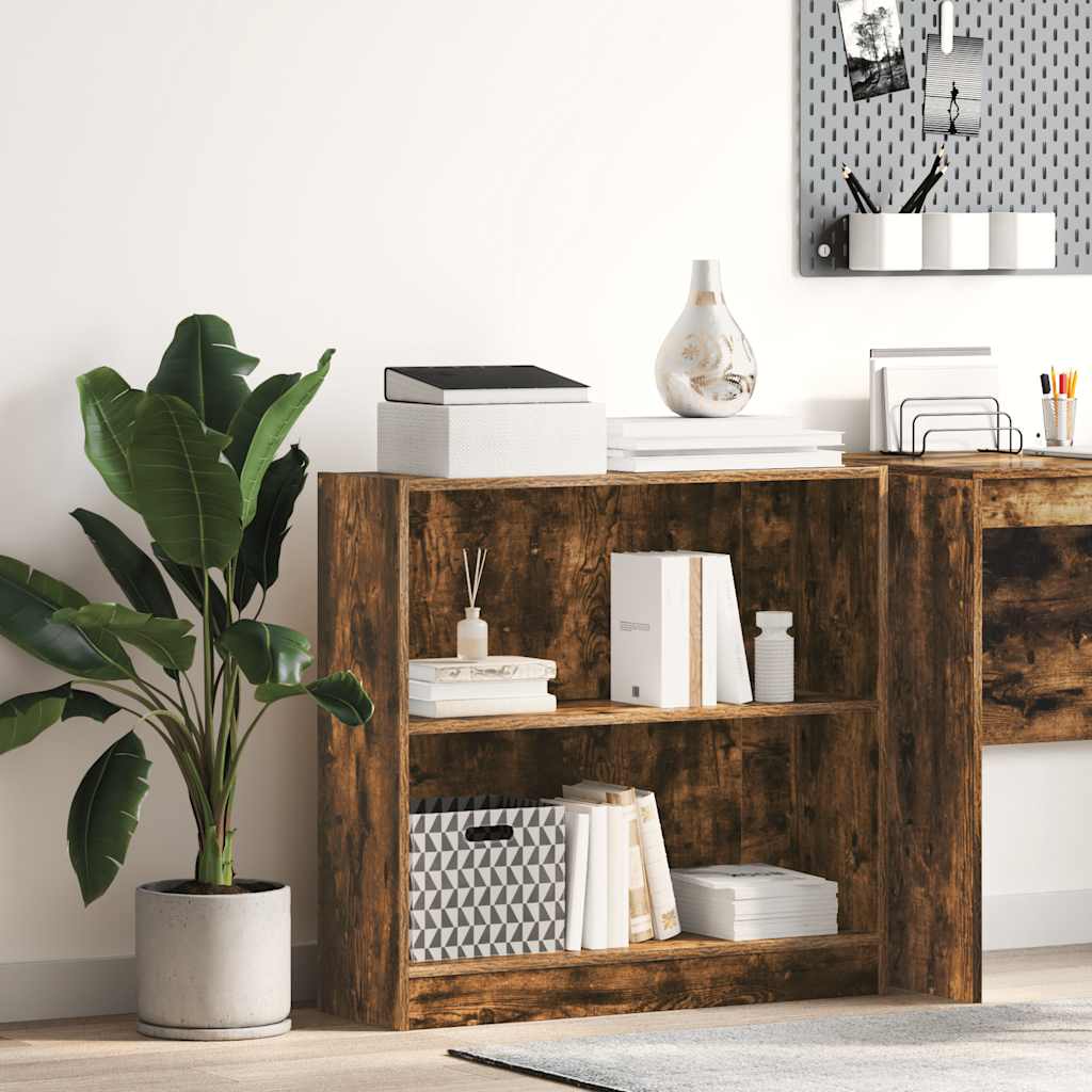 Bücherregal Räuchereiche 80x24x76 cm Holzwerkstoff