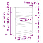Bücherregal Altholz-Optik 80x24x109 cm Holzwerkstoff