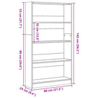 Bücherregal Grau Sonoma 80x24x143 cm Holzwerkstoff