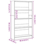 Bücherregal Braun Eichen-Optik 80x24x143 cm Holzwerkstoff