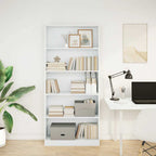 Bücherregal Weiß 80x24x176 cm Holzwerkstoff