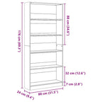 Bücherregal Altholz-Optik 80x24x176 cm Holzwerkstoff