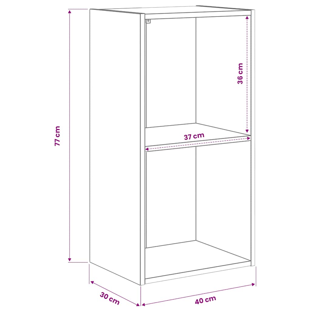 Bücherregal Räuchereiche 40x30x77 cm Holzwerkstoff