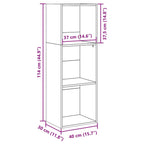 Bücherregal Betongrau 40x30x114 cm Holzwerkstoff