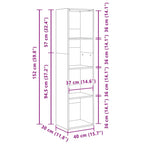 Bücherregal Räuchereiche 40x30x152 cm Holzwerkstoff